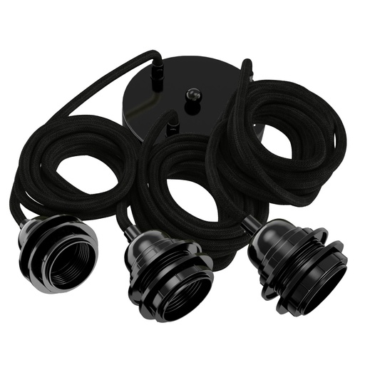 Lamp socket for ceiling - Black - 3 sockets