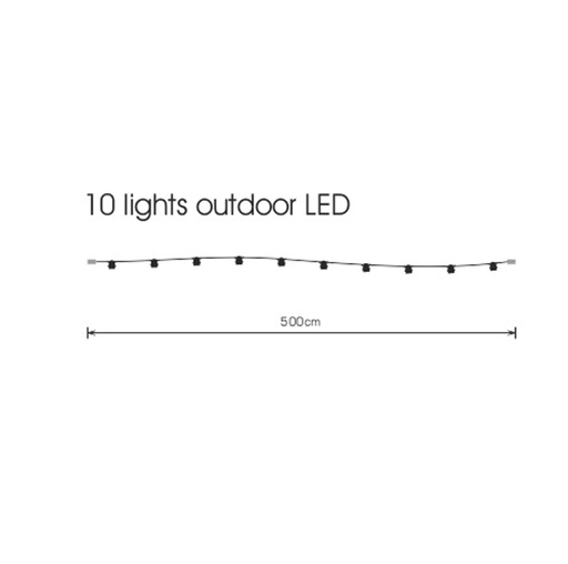 [outdoor-10bulb-cable] Outdoor light cable for 10 lamps