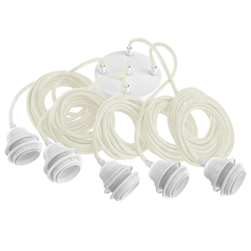 [LSP5LW] Lampfitting voor plafond - Wit - 5 fittings