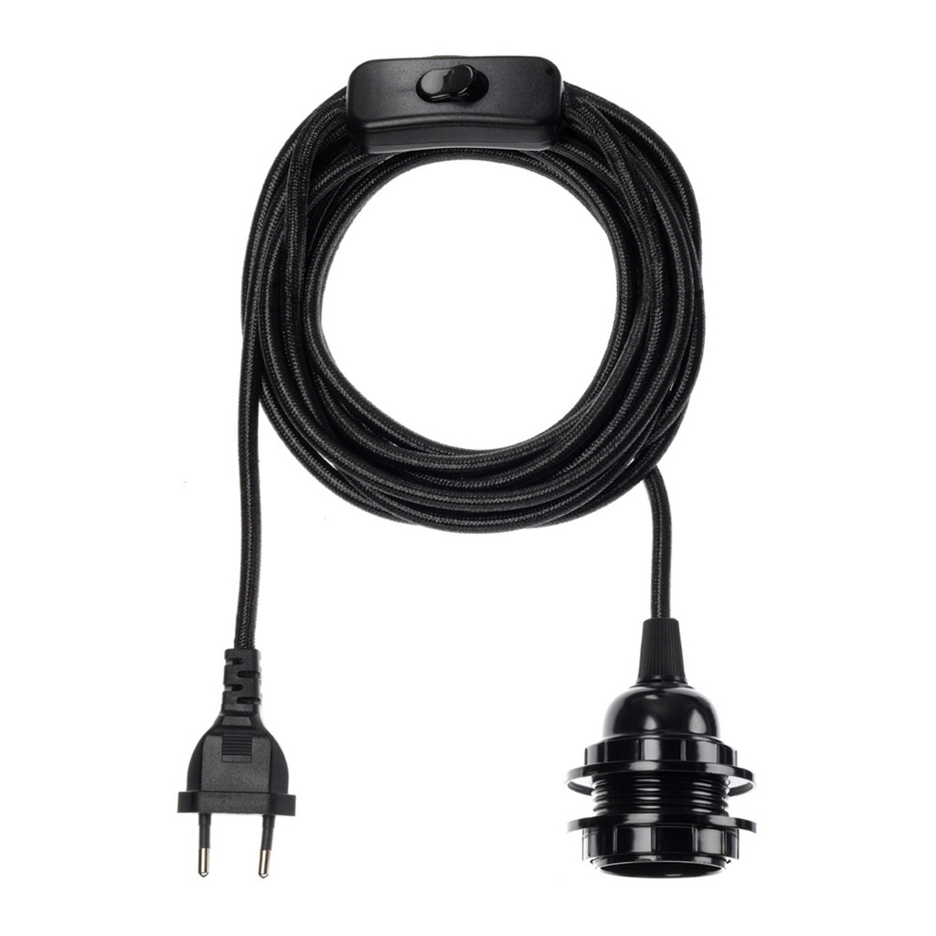 Lot De 4 Douilles E14 Avec Câble 3,5 M, Interrupteur Et Prise - Blanc - Pour Créer Ou Remplacer Des Lampes D'intérieur